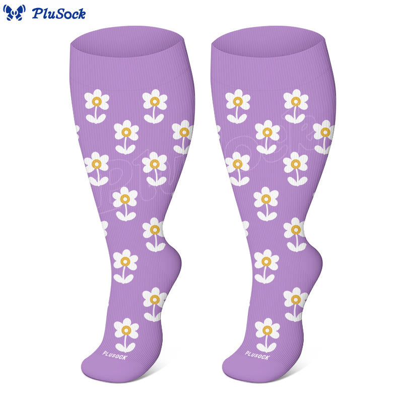 Plus Size Floral Trio Kompressionsstrümpfe (3 Paar) - image 11