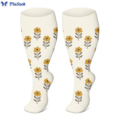 Plus Size Floral Trio Kompressionsstrümpfe - image 9
