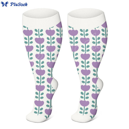 Plus Size Floral Trio Kompressionsstrümpfe - image 10
