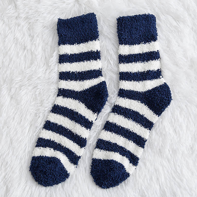 Weiche, breit gestreifte Viertelsocken (5 Paar) - Blau - EU39-44 (US6-10) - image 8
