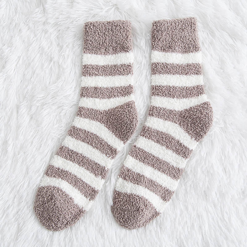 Weiche, breit gestreifte Viertelsocken (5 Paar) - Khaki - EU39-44 (US6-10) - image 9