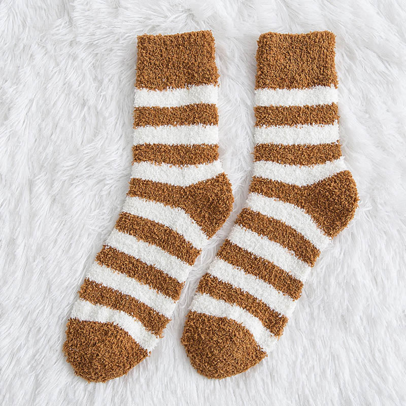 Weiche, breit gestreifte Viertelsocken (5 Paar) - Orange - EU39-44 (US6-10) - image 10