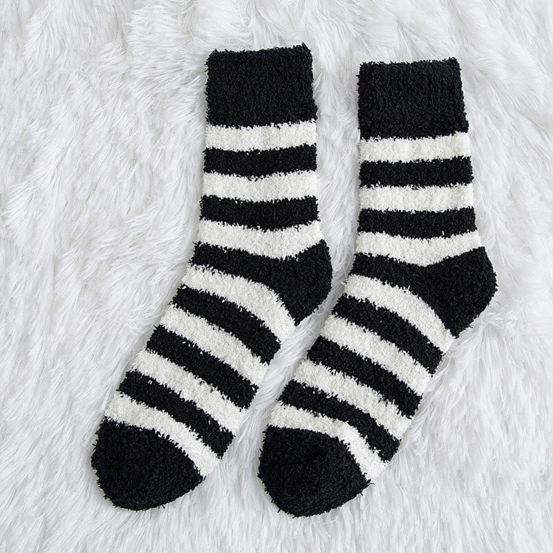 Weiche, breit gestreifte Viertelsocken (5 Paar) - Schwarz - EU39-44 (US6-10) - image 7