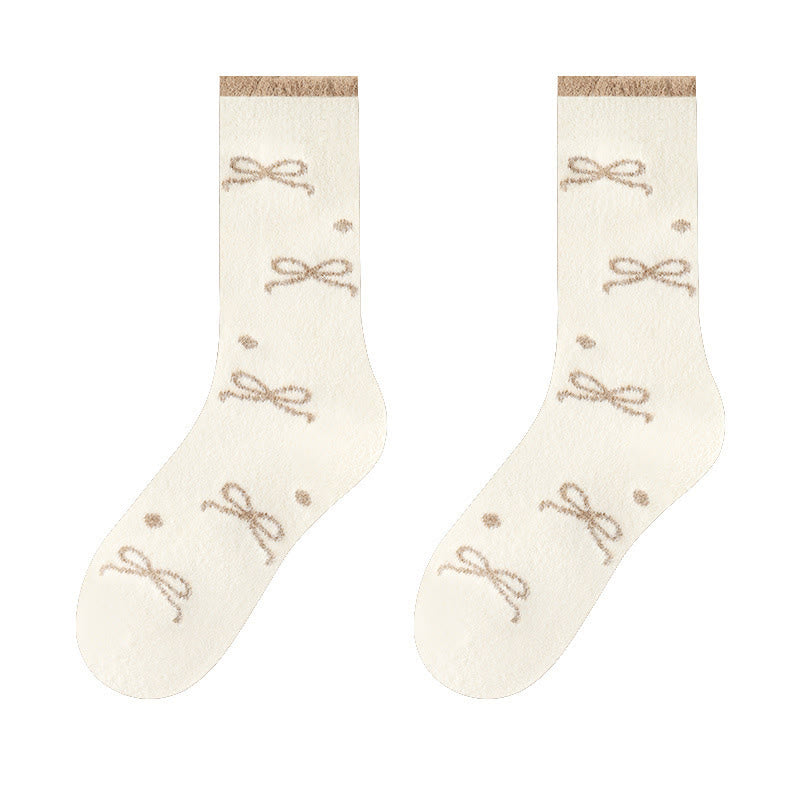 Warme Viertelstrümpfe mit Fliege (5 Paar) - Beige - EU36-40 (US3-7) - image 11