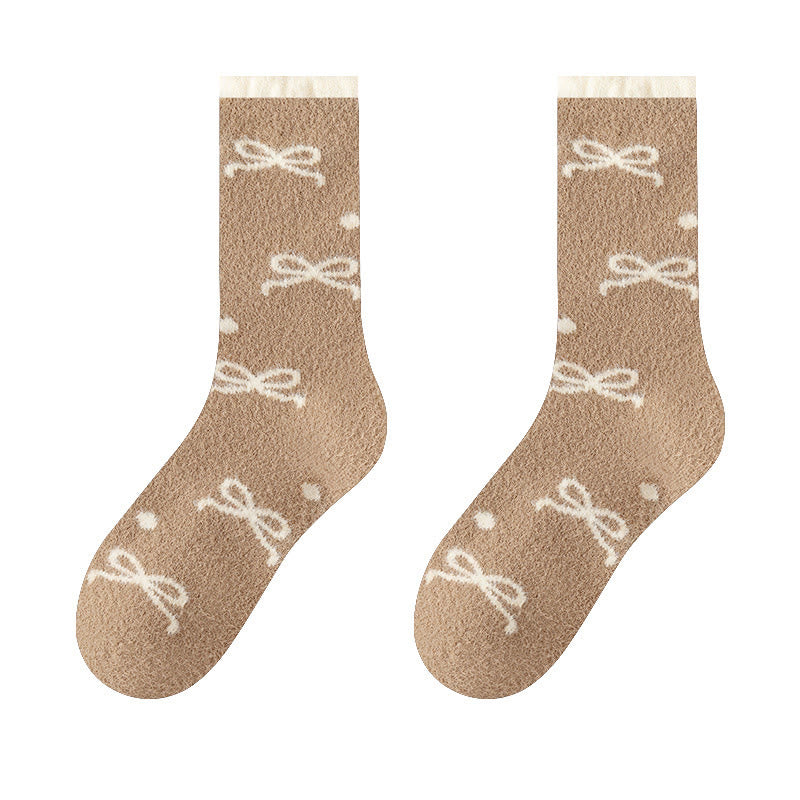 Warme Viertelstrümpfe mit Fliege (5 Paar) - Khaki - EU36-40 (US3-7) - image 14