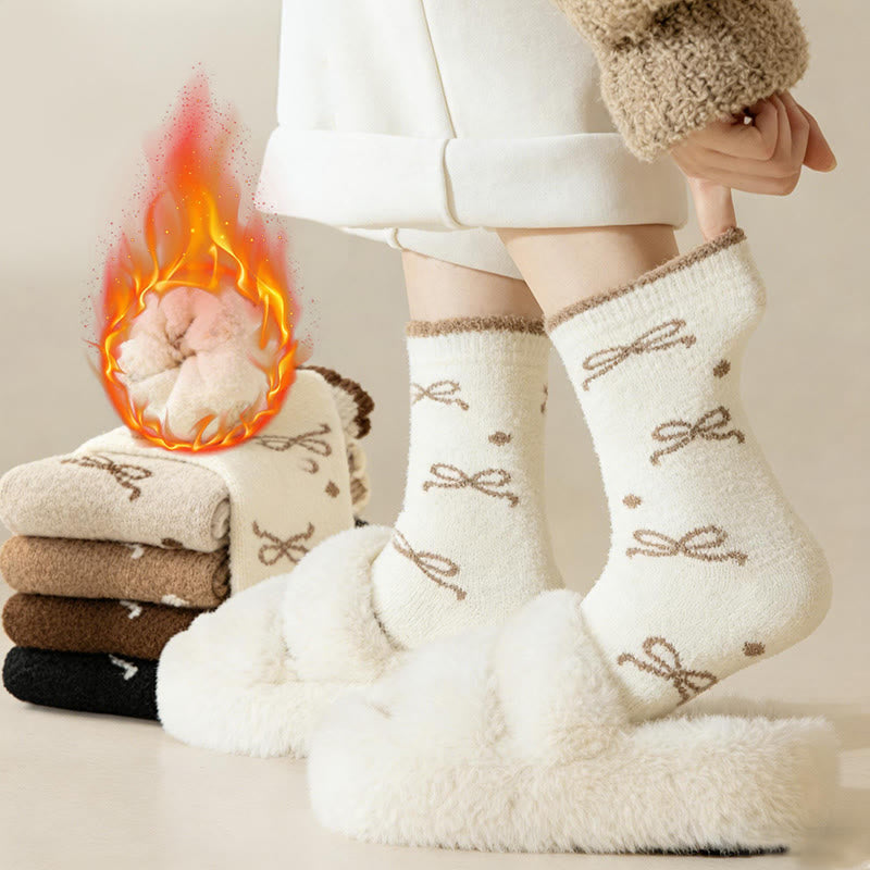 Warme Viertelstrümpfe mit Fliege (5 Paar) - image 8