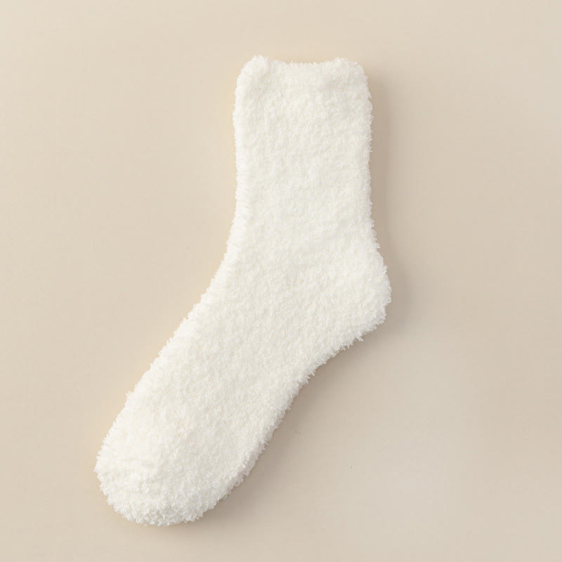 Viertelstrümpfe aus Korallenfleece in Unifarben (6 Paar) - Weiß - EU39-44 (US6-10) - image 7