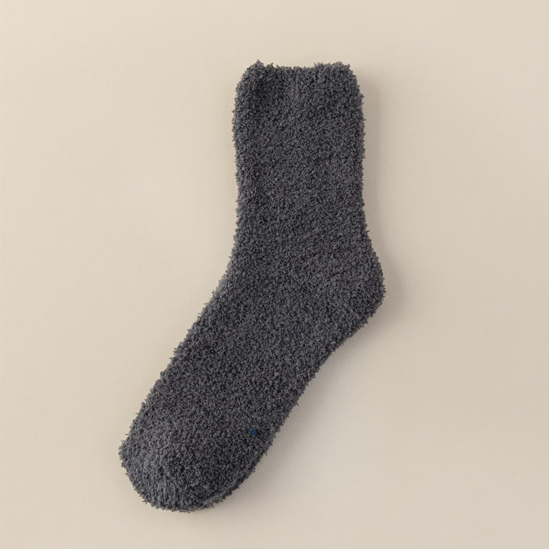 Viertelstrümpfe aus Korallenfleece in Unifarben (6 Paar) - Grau - EU39-44 (US6-10) - image 8