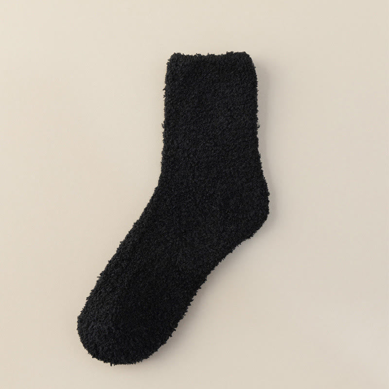 Viertelstrümpfe aus Korallenfleece in Unifarben (6 Paar) - Schwarz - EU39-44 (US6-10) - image 9