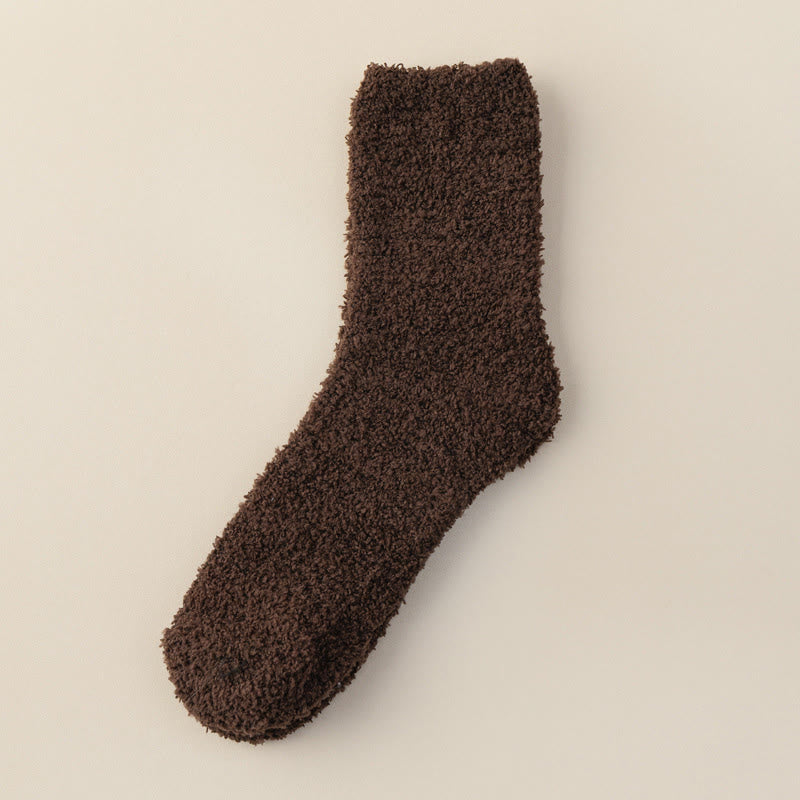 Viertelstrümpfe aus Korallenfleece in Unifarben (6 Paar) - Kaffee - EU39-44 (US6-10) - image 11