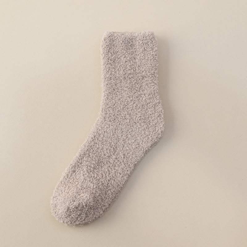 Viertelstrümpfe aus Korallenfleece in Unifarben (6 Paar) - Khaki - EU39-44 (US6-10) - image 10