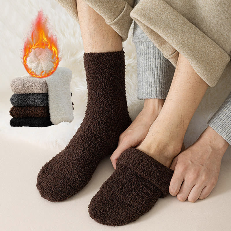 Viertelstrümpfe aus Korallenfleece in Unifarben (6 Paar) - image 0