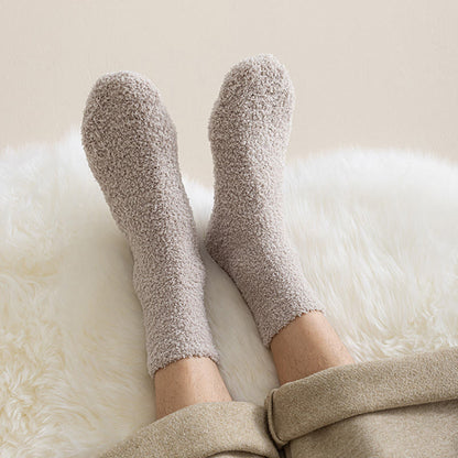 Viertelstrümpfe aus Korallenfleece in Unifarben (6 Paar) - image 2