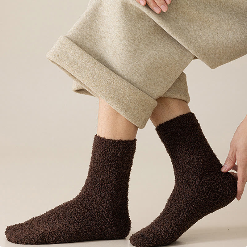 Viertelstrümpfe aus Korallenfleece in Unifarben (6 Paar) - image 1