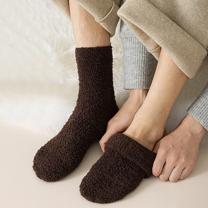 Viertelstrümpfe aus Korallenfleece in Unifarben (6 Paar) - image 4