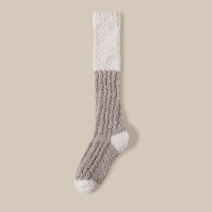 Plüsch-Fleece-Kniestrümpfe (4 Paar) - Kaffee - EU36-40 (US3-7) - image 14