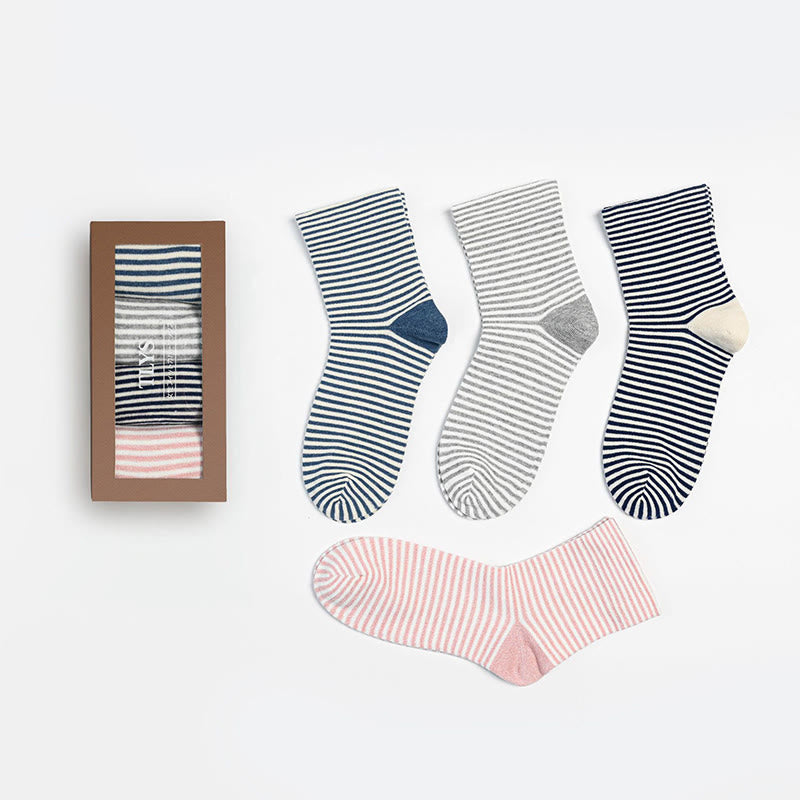 Schlafsocken mit breiten Streifen (4 Paar) - image 7