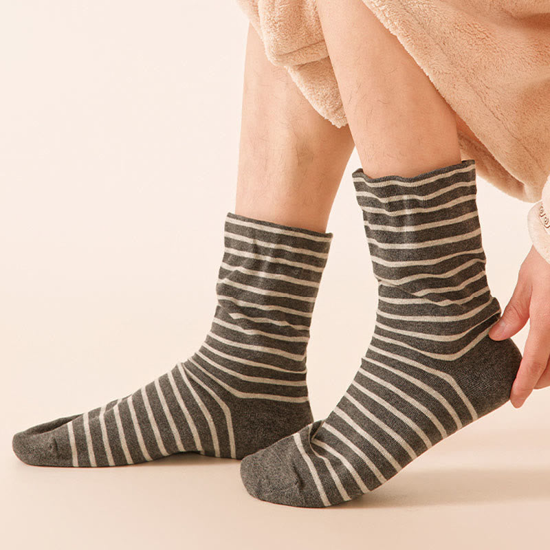 Gestreifte Schlafsocken aus reiner Baumwolle (3 Paar) - image 6