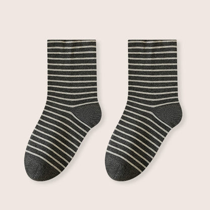 Gestreifte Schlafsocken aus reiner Baumwolle (3 Paar) - Dunkelgrau - EU39-46 (US6-12) - image 18