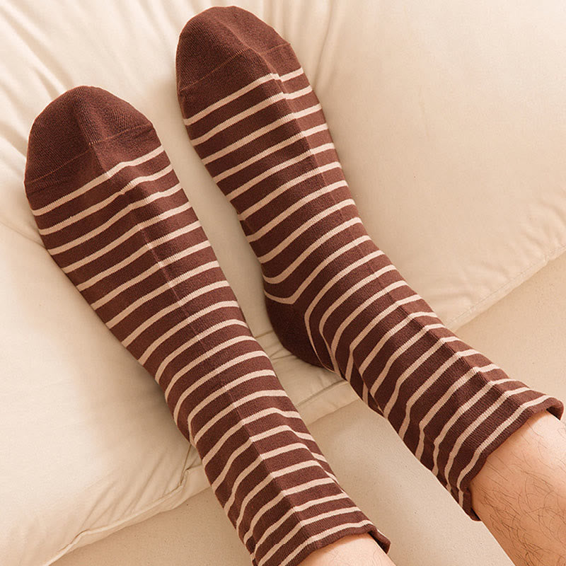 Gestreifte Schlafsocken aus reiner Baumwolle (3 Paar) - image 4