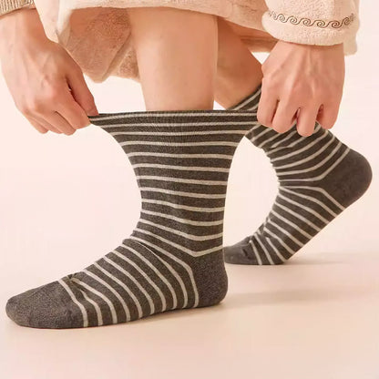 Gestreifte Schlafsocken aus reiner Baumwolle (3 Paar) - image 1