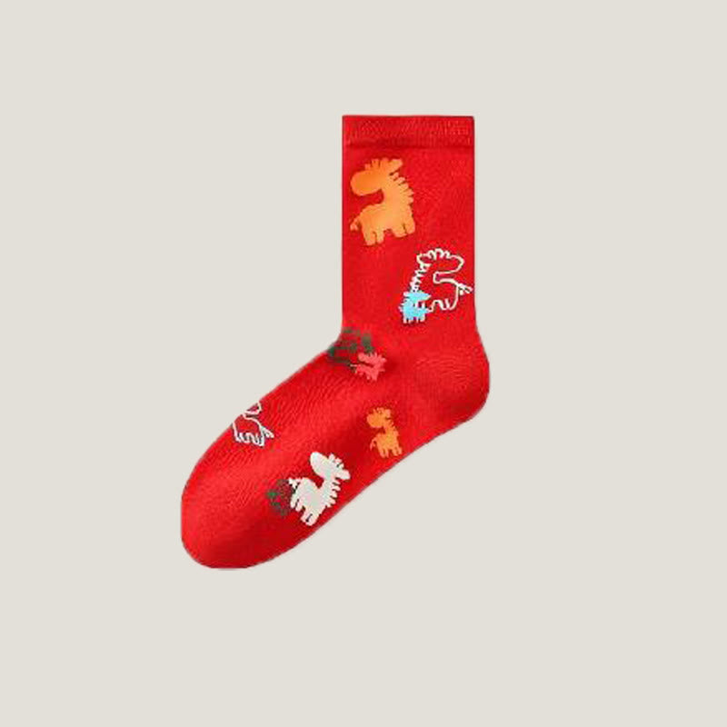 Regenbogenfarbene Pferdeviertel-Socken (6 Paar) - image 12