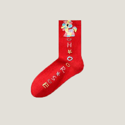 Regenbogenfarbene Pferdeviertel-Socken (6 Paar) - image 11