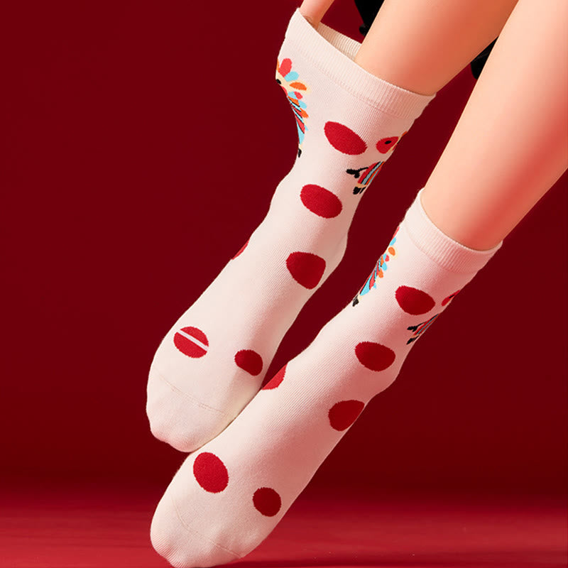 Regenbogenfarbene Pferdeviertel-Socken (6 Paar) - image 1