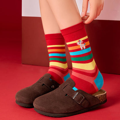 Regenbogenfarbene Pferdeviertel-Socken (6 Paar) - image 7