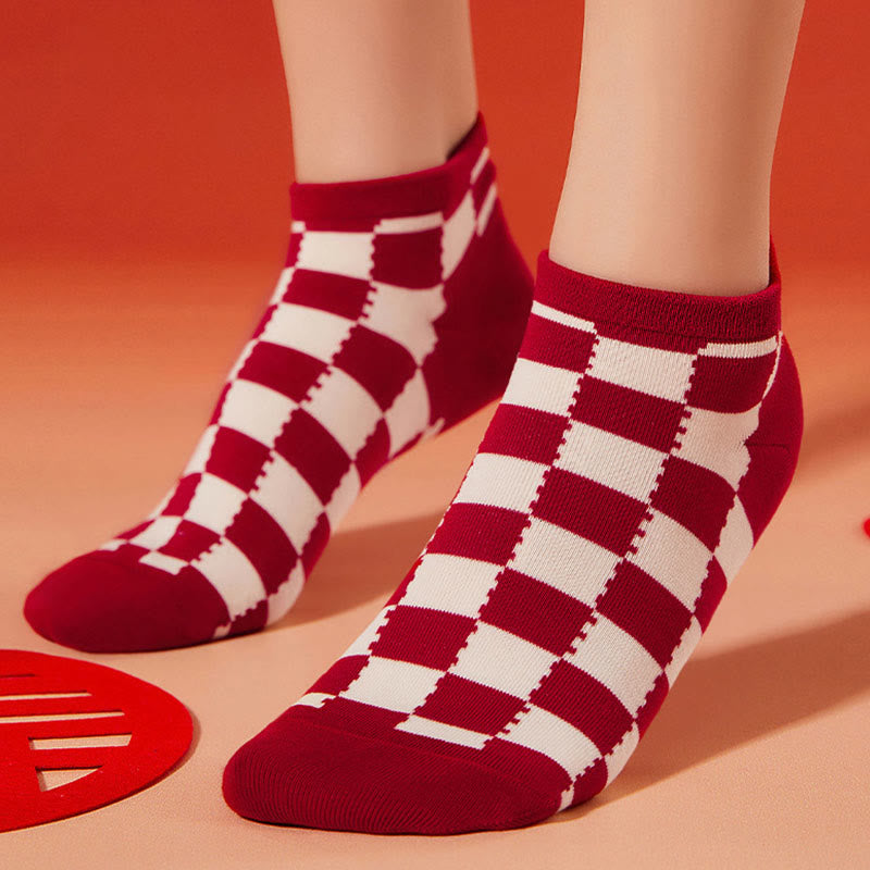 Festliche rote Knöchelsocken (5 Paar) - image 3