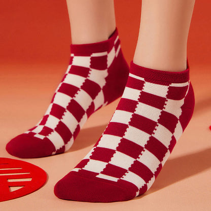 Festliche rote Knöchelsocken (5 Paar) - image 3