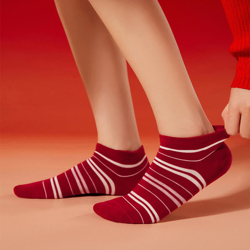 Festliche rote Knöchelsocken (5 Paar) - image 5