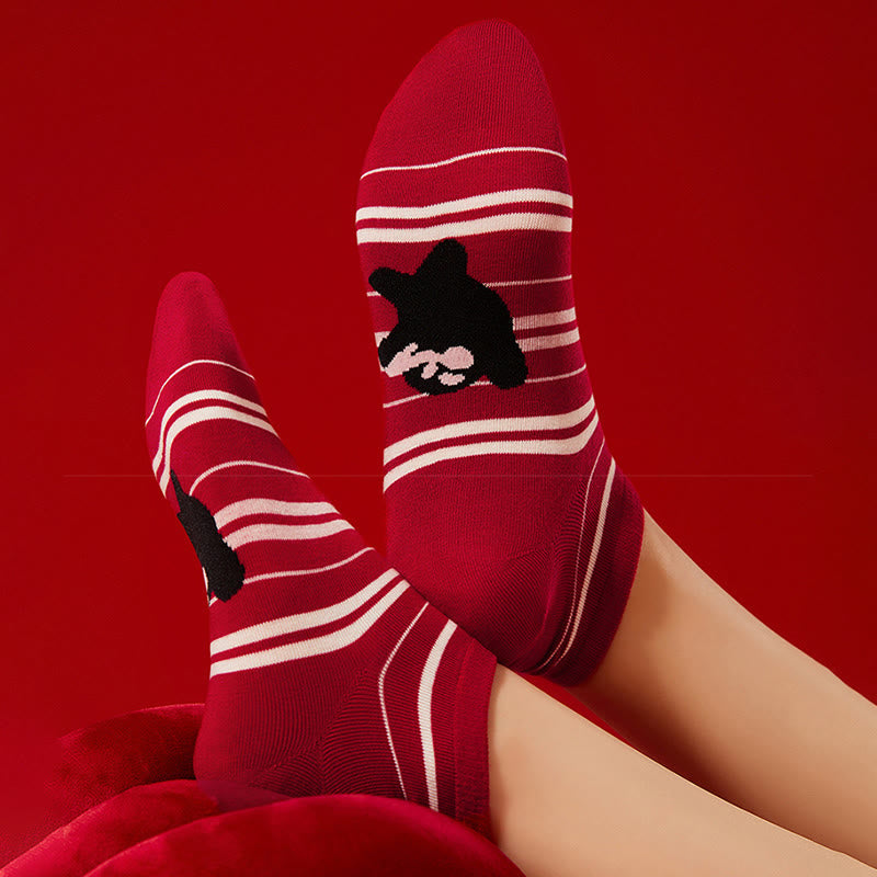 Festliche rote Knöchelsocken (5 Paar) - image 2