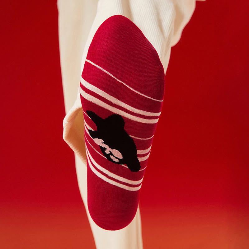 Festliche rote Knöchelsocken (5 Paar) - image 9
