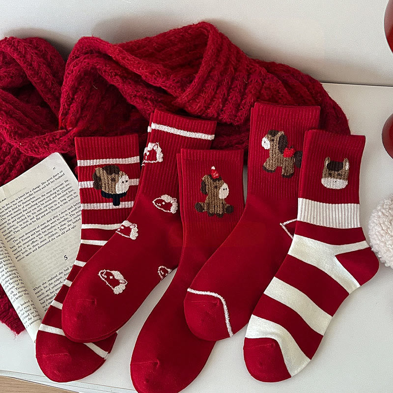 Pony-Socken mit Cartoon-Motiven (5 Paar) - Mehrfarbig - EU36-40 (US3-7) - image 11