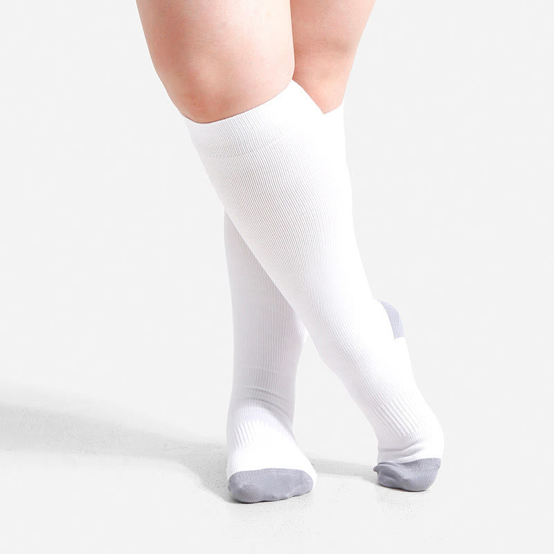 Plus-Size-Kompressionsstrümpfe aus weicher Bambusfaser - Weiß - 4XL - image 17