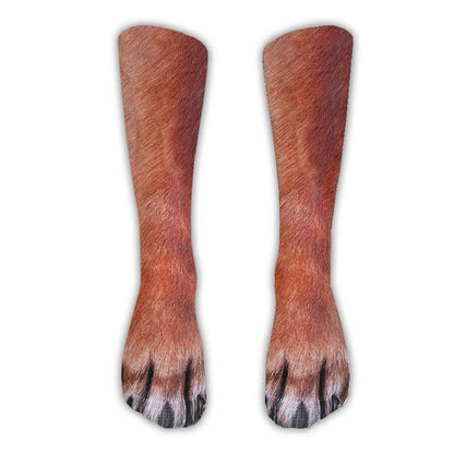 3D-Hundepfoten-Socken (2 Paar) - Braun - EU38-44 (US5-10) - image 1