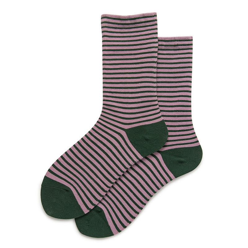 Schlafsocken mit Farbblockstreifen (5 Paar) - Lila - EU36-40 (US3-7) - image 11