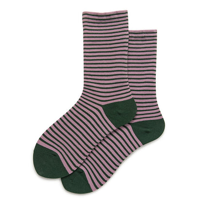 Schlafsocken mit Farbblockstreifen (5 Paar) - Lila - EU36-40 (US3-7) - image 11