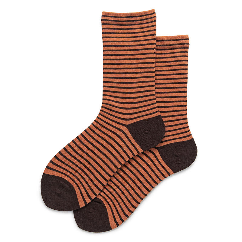 Schlafsocken mit Farbblockstreifen (5 Paar) - Orange - EU36-40 (US3-7) - image 10