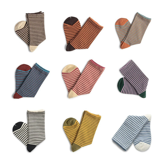 Schlafsocken mit Farbblockstreifen (5 Paar) - image 0