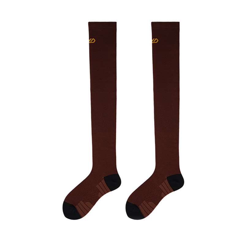 Sportliche Oberschenkelstrümpfe mit Stützfunktion (2 Paar) - Kaffee - EU36-40 (US3-7) - image 6
