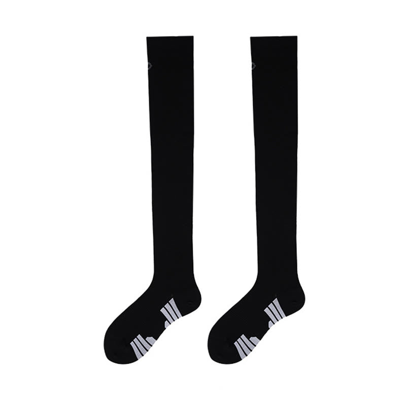 Sportliche Oberschenkelstrümpfe mit Stützfunktion (2 Paar) - Schwarz - EU36-40 (US3-7) - image 8