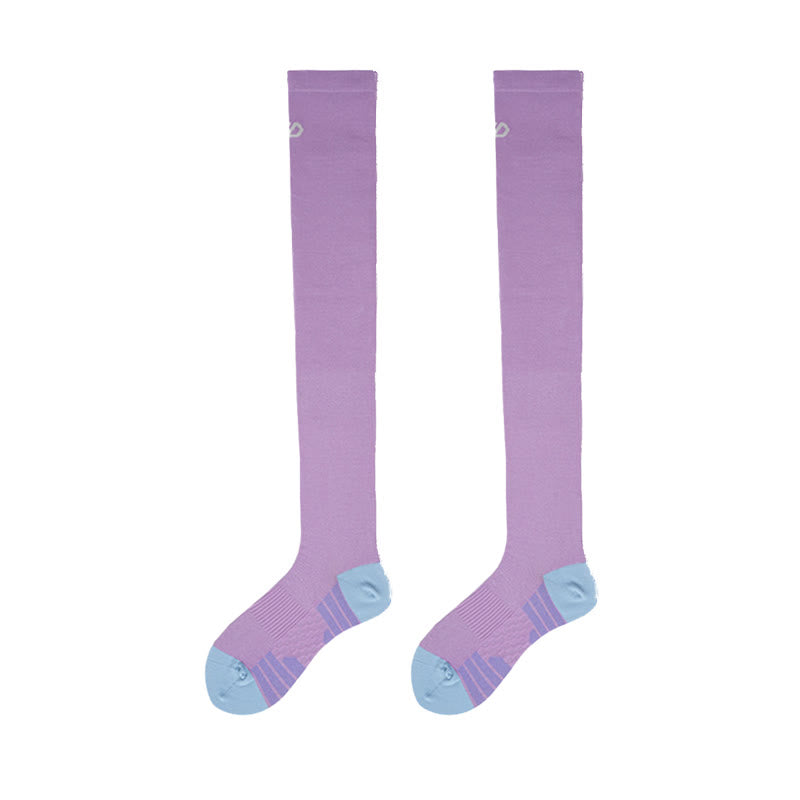 Sportliche Oberschenkelstrümpfe mit Stützfunktion (2 Paar) - Lila - EU36-40 (US3-7) - image 9