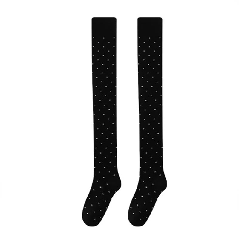 Oberschenkelhohe Socken mit Polka-Dots (2 Paar) - Schwarz - EU36-40 (US3-7) - image 9