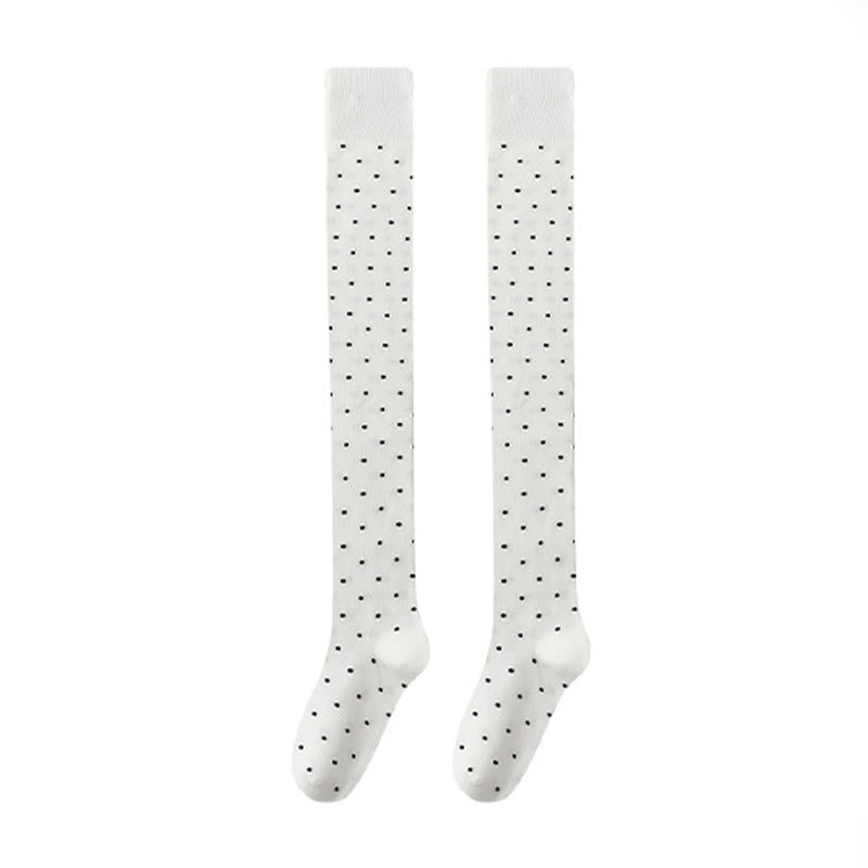 Oberschenkelhohe Socken mit Polka-Dots (2 Paar) - Weiß - EU36-40 (US3-7) - image 11
