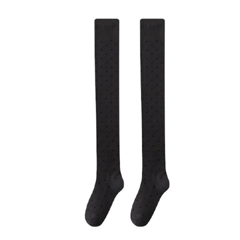 Oberschenkelhohe Socken mit Polka-Dots (2 Paar) - Grau - EU36-40 (US3-7) - image 10