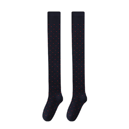 Oberschenkelhohe Socken mit Polka-Dots (2 Paar) - Marineblau - EU36-40 (US3-7) - image 12