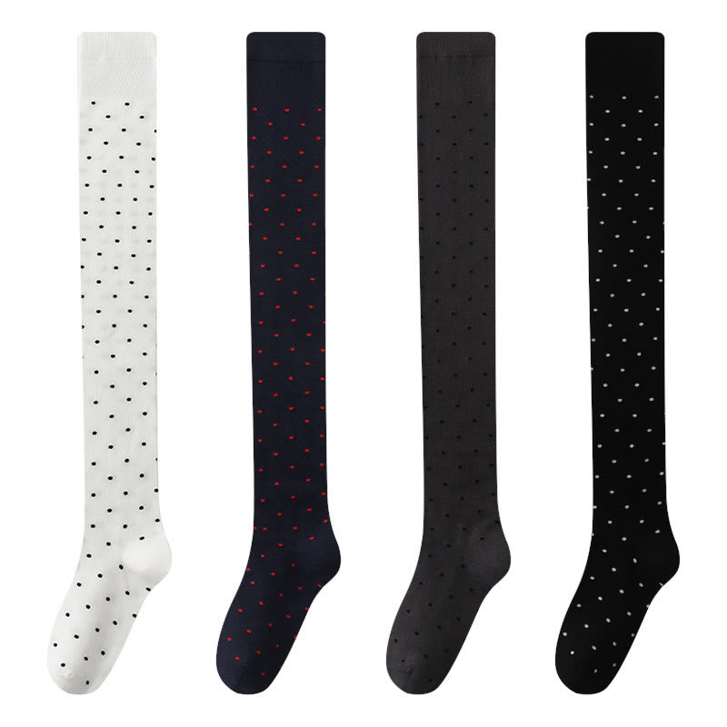 Oberschenkelhohe Socken mit Polka-Dots (2 Paar) - image 13