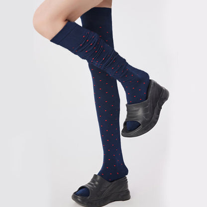 Oberschenkelhohe Socken mit Polka-Dots (2 Paar) - image 3